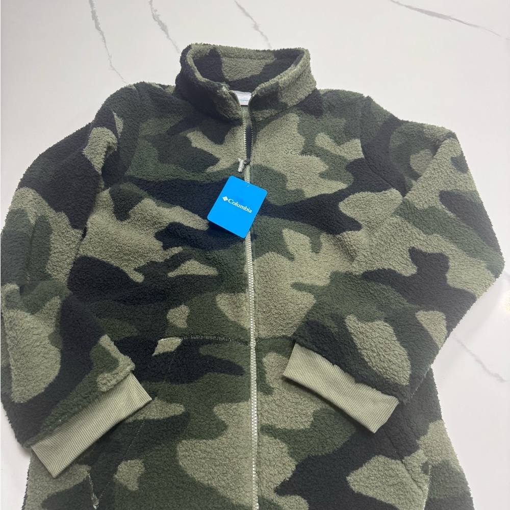 Columbia Kids Green and Black Camouflage Puffer Jacket